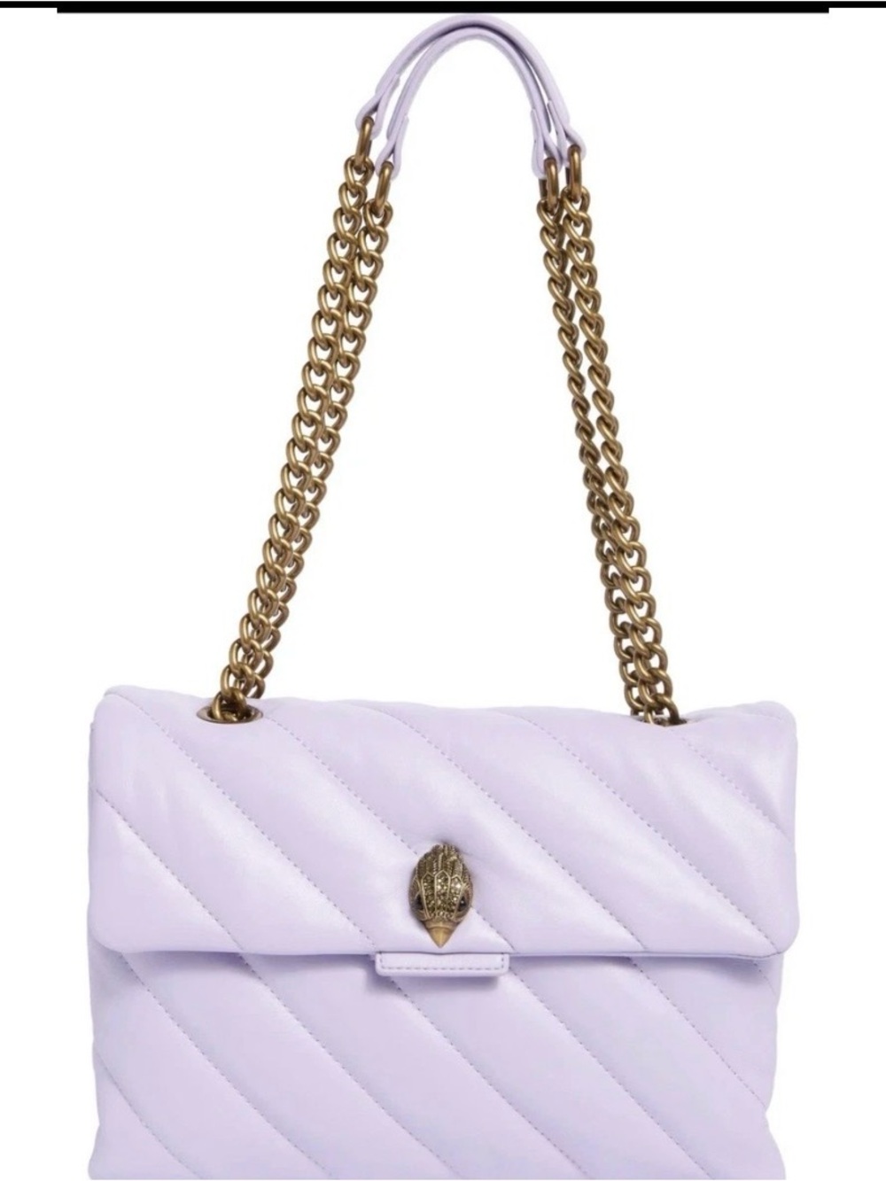 Kurt Geiger Lavender Quilted Chain-Handle Shoulder Bag